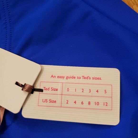 Ted Baker Pikaa Halter Swimsuit Bright Blue. - Picture 12 of 14